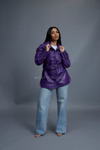 Women's Leather Shirt [Purple]