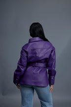 Women's Leather Shirt [Purple]