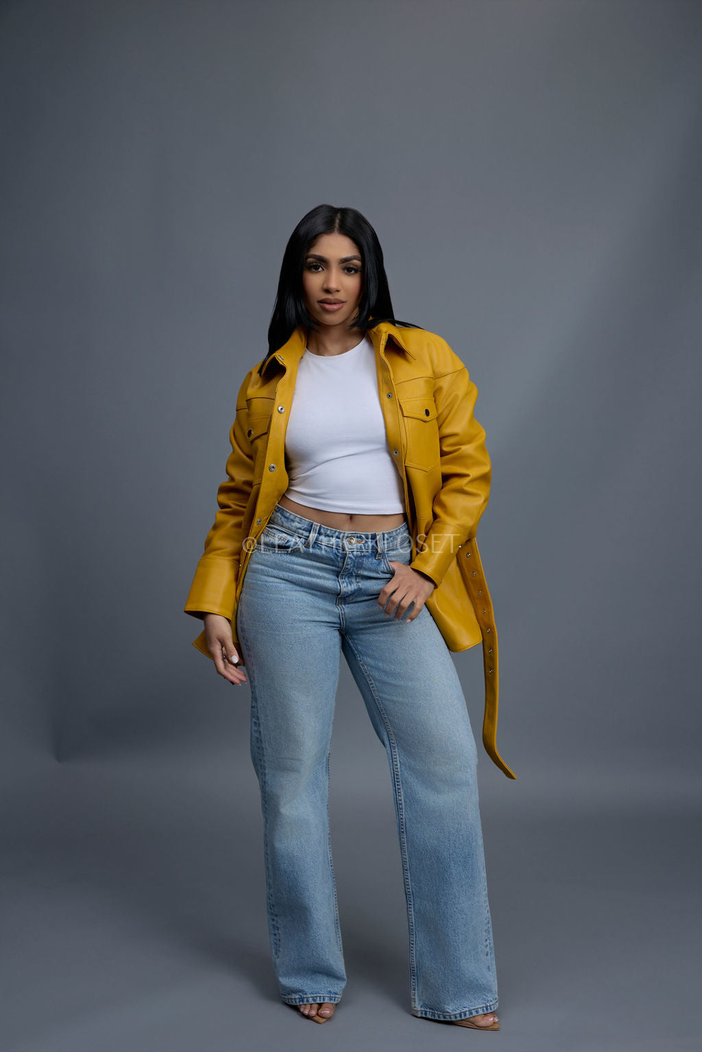 Women's Leather Shirt [Yellow]