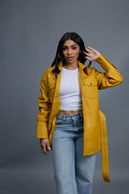 Women's Leather Shirt [Yellow]
