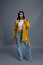 Women's Leather Shirt [Yellow]