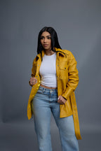 Women's Leather Shirt [Yellow]