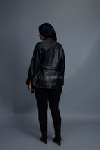 Women's Leather Shirt [Black]