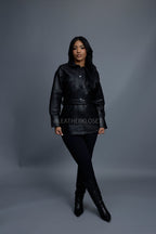 Women's Leather Shirt [Black]