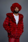 Men's Stealth Fox Bomber With Hood [Red]