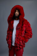 Men's Stealth Fox Bomber With Hood [Red]