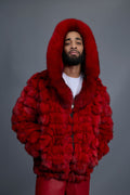 Men's Stealth Fox Bomber With Hood [Red]