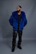 Men's Stealth Fox Bomber With Hood [Royal Blue]