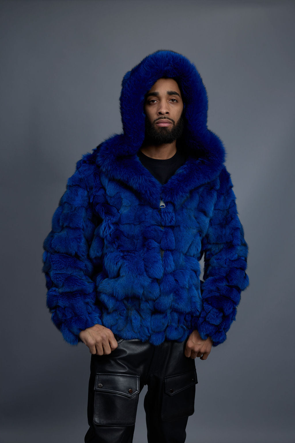 Men's Stealth Fox Bomber With Hood [Royal Blue]