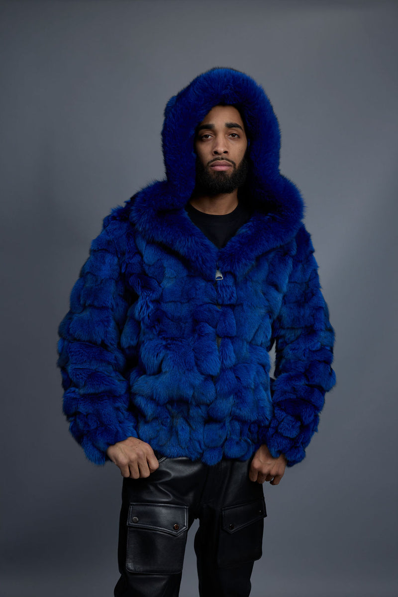 Men's Stealth Fox Bomber With Hood [Royal Blue]