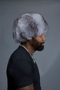 Unisex Fox Fur Russian Hat [Silver]