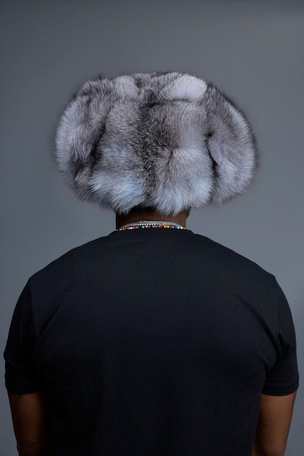 Unisex Fox Fur Russian Hat [Silver]