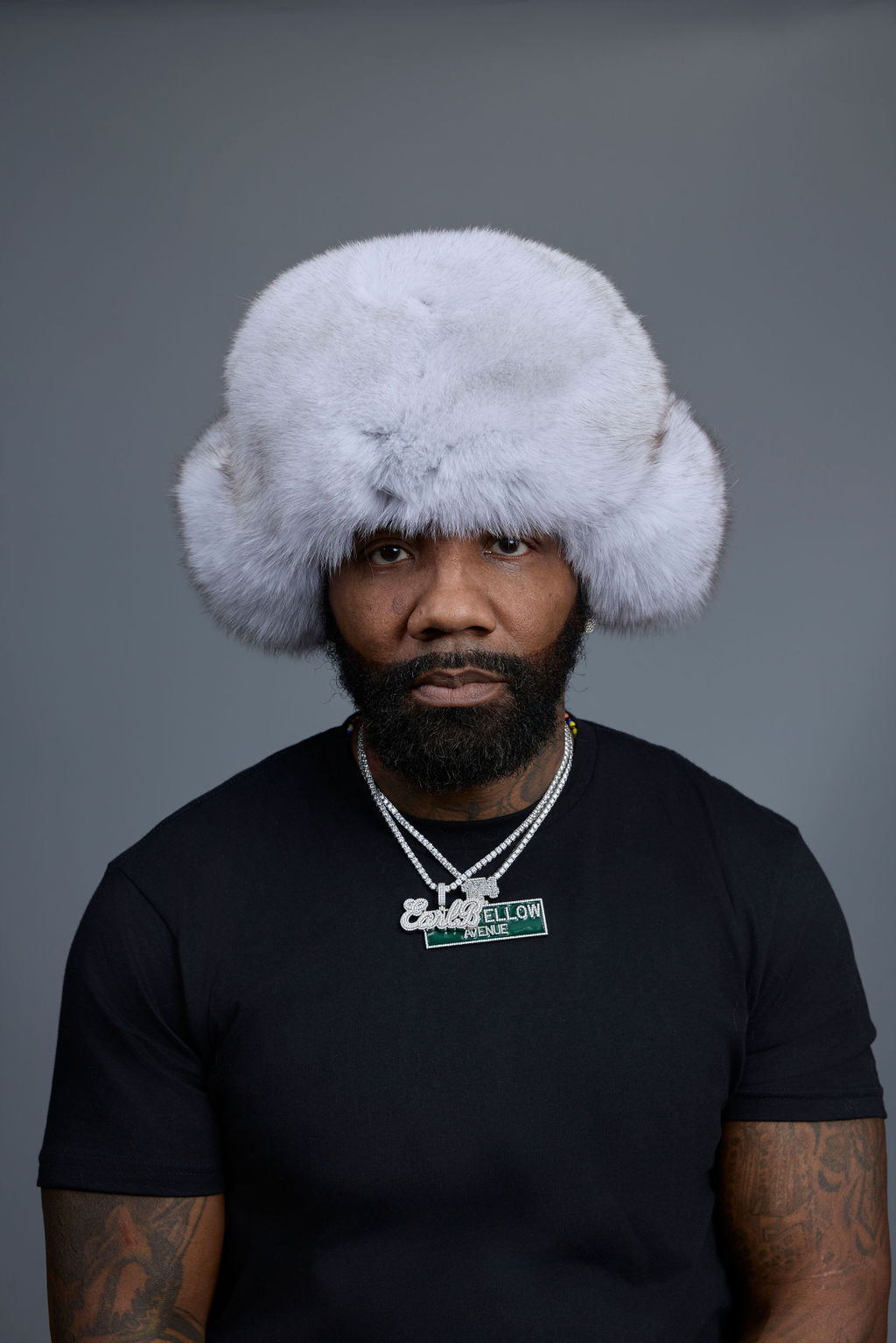 Unisex Fox Fur Russian Hat [Natural White]
