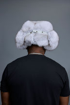 Unisex Fox Fur Russian Hat [Natural White]