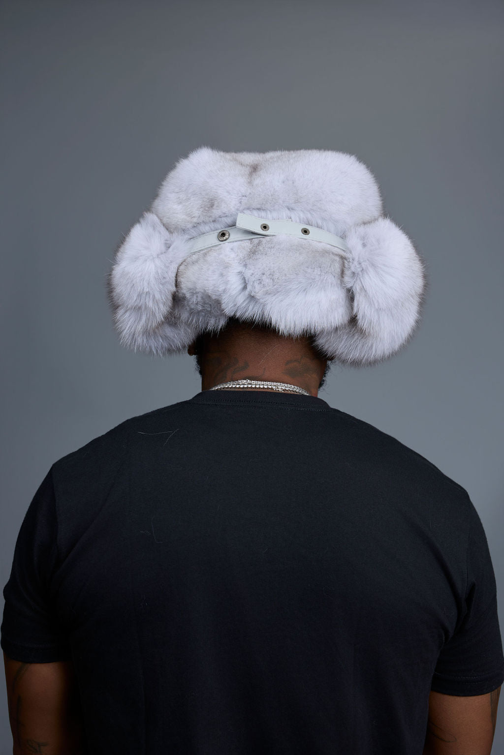 Unisex Fox Fur Russian Hat [Natural White]