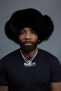 Unisex Fox Fur Russian Hat [Black]