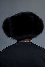 Unisex Fox Fur Russian Hat [Black]