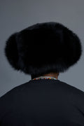 Unisex Fox Fur Russian Hat [Black]