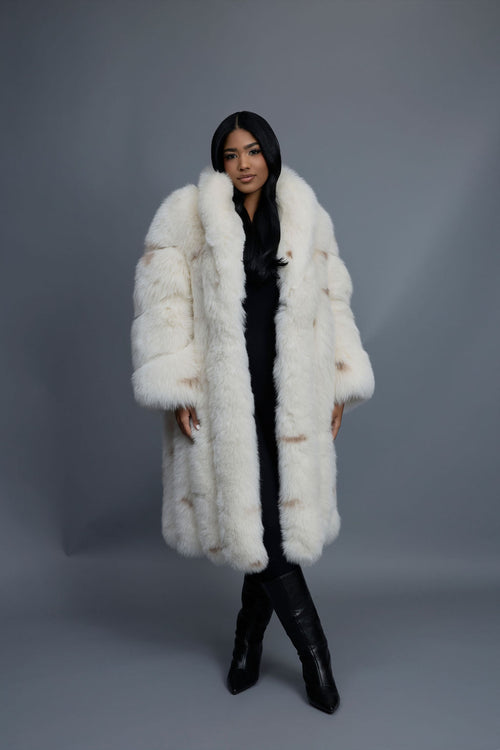 Women's Ramona Fox Trench Coat [Spotted Cream]
