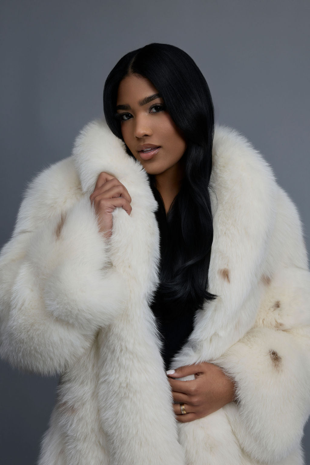 Women's Ramona Fox Trench Coat [Spotted Cream]