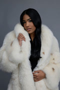 Women's Ramona Fox Trench Coat [Spotted Cream]