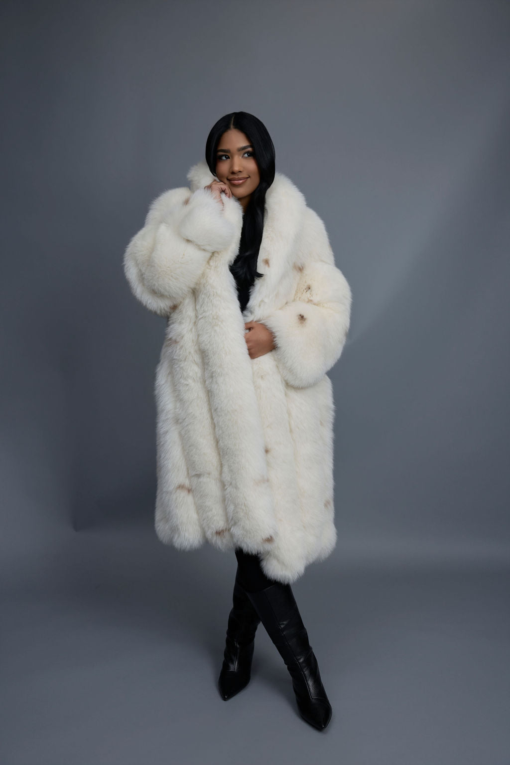 Women's Ramona Fox Trench Coat [Spotted Cream]