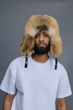 Unisex Fox Fur Russian Hat [Golden]