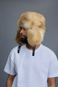 Unisex Fox Fur Russian Hat [Golden]
