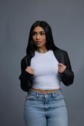 Women's Shorty Slim-Fit Long Sleeve Bolero [Black]