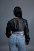 Women's Shorty Slim-Fit Long Sleeve Bolero [Black]