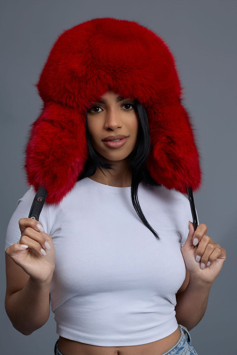 Women's Maria Fox Russian Hat [Red]