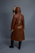 Women's Margo Shearling Sheepskin Jacket With Fox [Whiskey Napa]