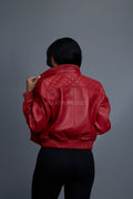 Women's Lucas Quilted Leather Jacket [Red]