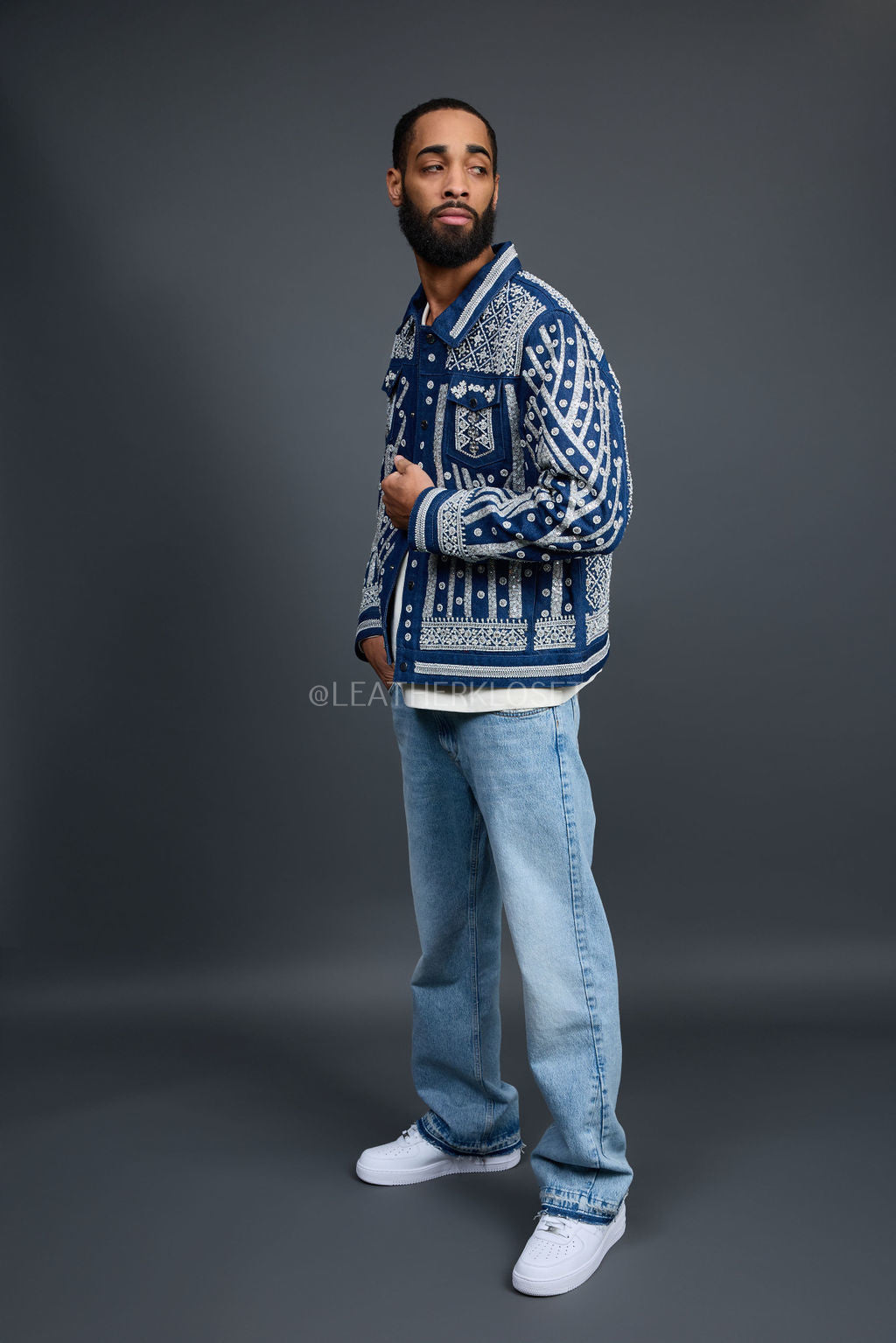 Men's Hand-Made Denim Jacket [Blue]