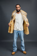 Men's Marlboro Shearling With Oversized Fox Collar [Tan]