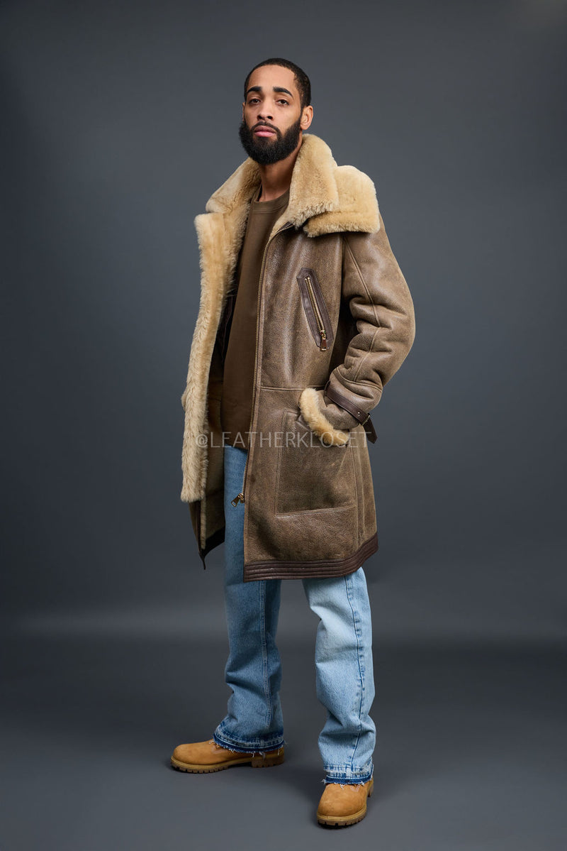 Men's Rome Sheepskin Shearling Coat [Green]