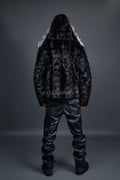 Men's Mink Biker Jacket [Black/Silver]