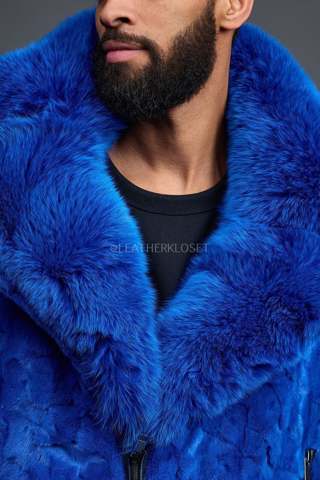 Men's Mink Biker Jacket [Royal]