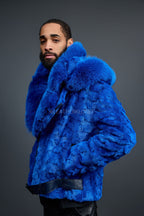 Men's Mink Biker Jacket [Royal]