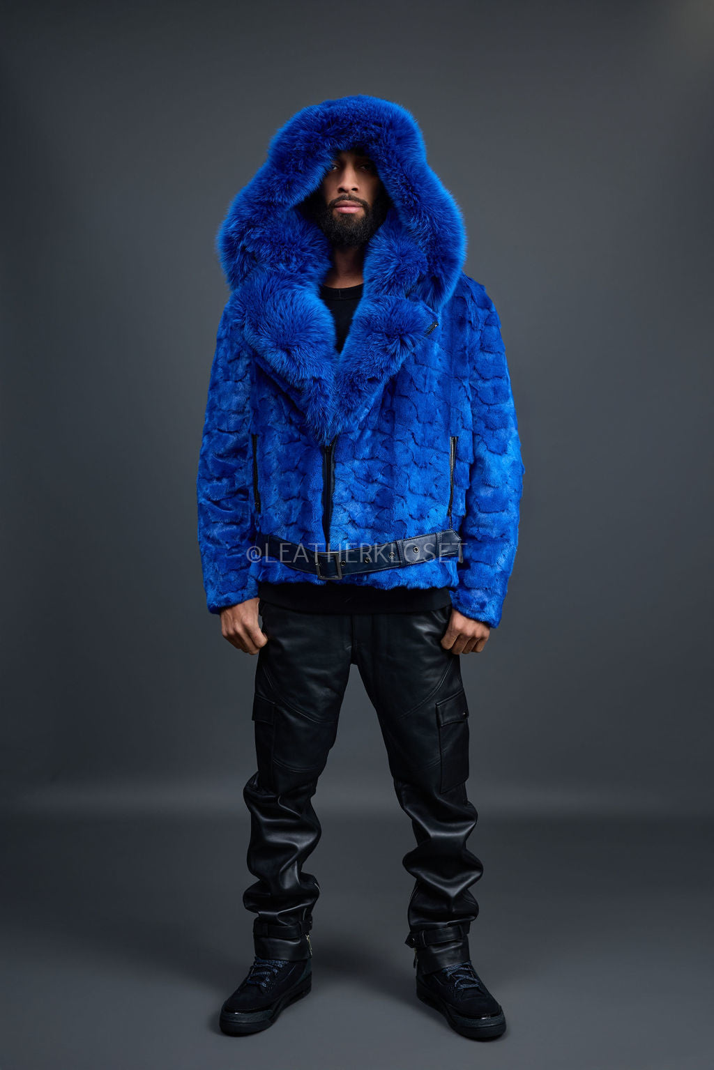 Men's Mink Biker Jacket [Royal]