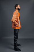 Men's Hand-Made Denim Jacket [Orange]