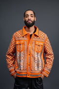 Men's Hand-Made Denim Jacket [Orange]