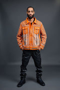 Men's Hand-Made Denim Jacket [Orange]