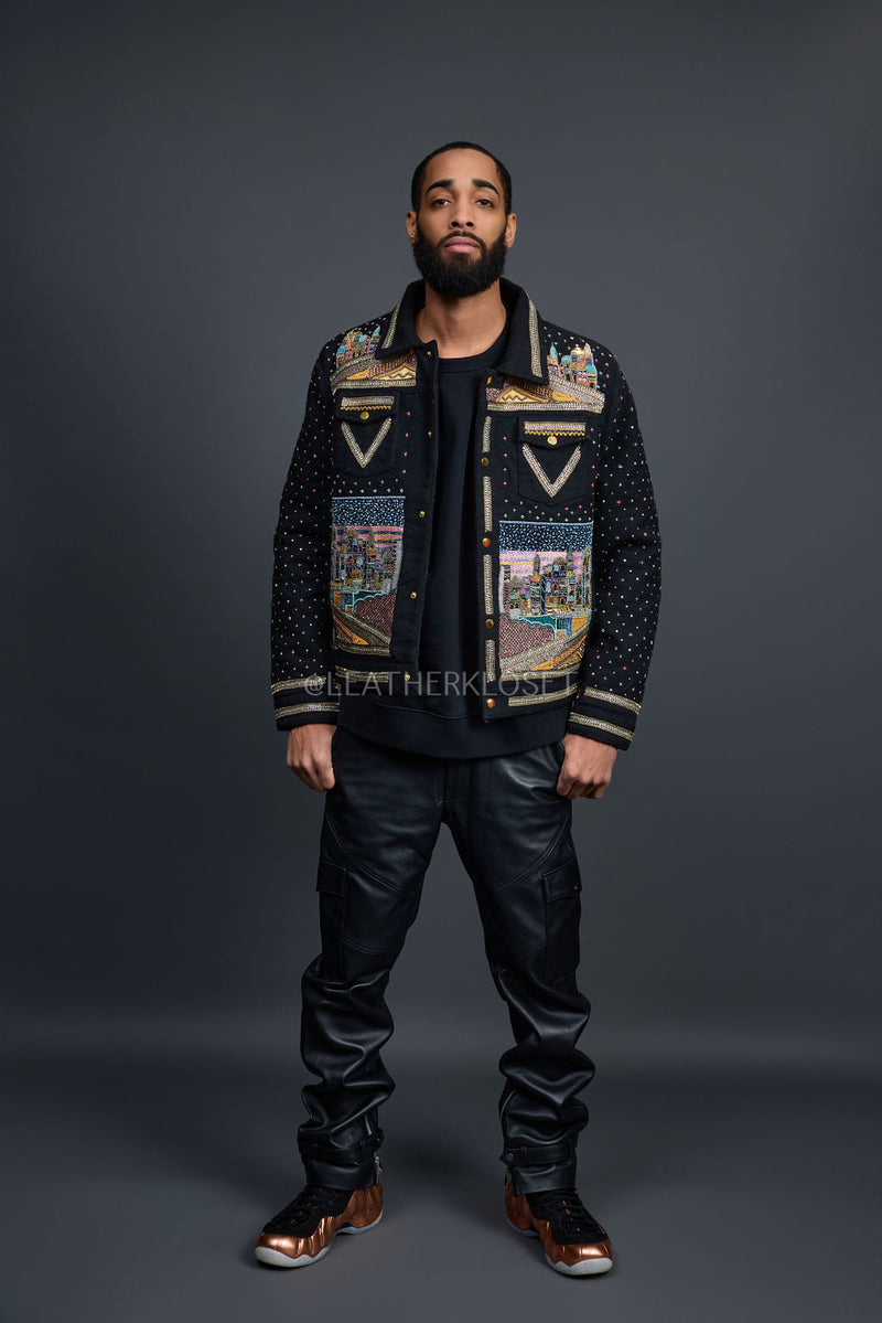 Men's Hand-Made Denim Jacket [Black]