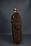 Women's Imani Mongolian Fur Trench Coat [Brown]