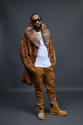 Men's Darius Mink 3/4 Length Coat [Whiskey]