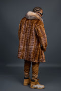 Men's Darius Mink 3/4 Length Coat [Whiskey]