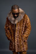 Men's Darius Mink 3/4 Length Coat [Whiskey]