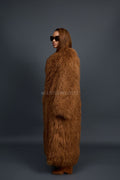 Women's Imani Mongolian Fur Trench Coat [Oatmeal]