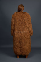 Women's Imani Mongolian Fur Trench Coat [Oatmeal]